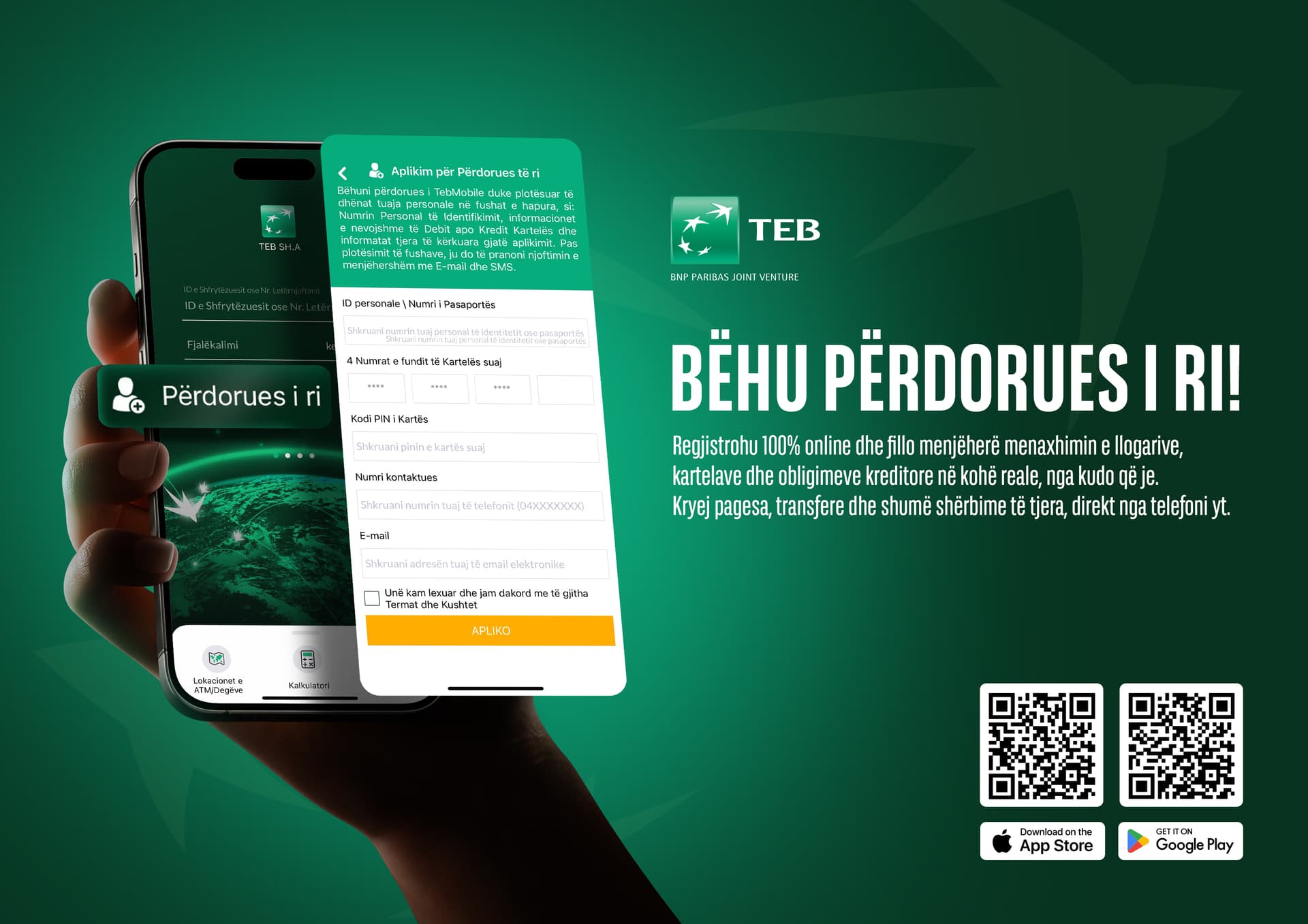 Bëhu Përdorues i Ri në TebMobile
